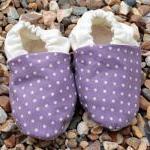 Baby booties, Purple spots ..
