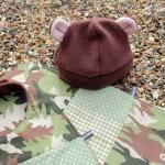 Bib, burp cloth and hat set..