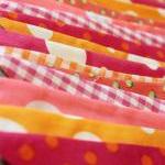 Fabric bunting - pink and o..