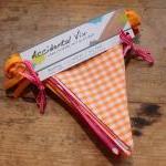 Fabric bunting - pink and o..