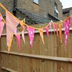 Fabric bunting - pink and o..