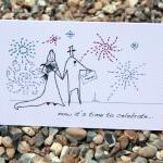 A6 Wedding fireworks card (..