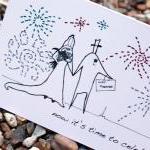 A6 Wedding fireworks card (..