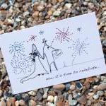 A6 Wedding fireworks card (..