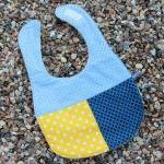 Baby bib - blue and yellow ..