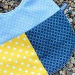 Baby bib - blue and yellow ..