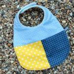 Baby bib - blue and yellow ..