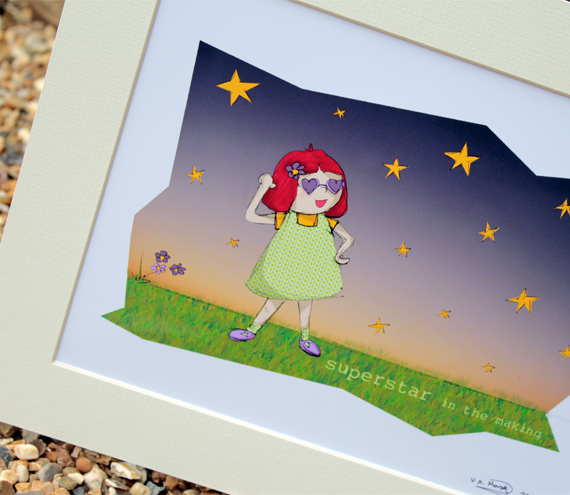 Molly, Superstar in the making, Illustrative print (12" x 10" / 305mm x 255mm)