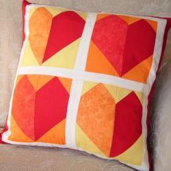 Red hearts cushion