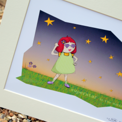 Molly, Superstar in the making, Illustrative print (12" x 10" / 305mm x 255mm)