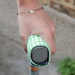 Crutch Handle Covers (pair) - Reversible navy, green gingham