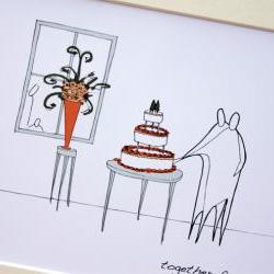 Wedding cake, Anonymity Illustrative print (10" x 12" / 255mm x 305mm)