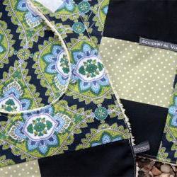 Baby bib and burp set - (navy, green, jasmine paisley)