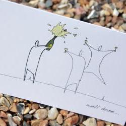 A6 Well done champagne card (anonymity range)