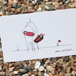 A6 New baby arrival card - pink (Anonymity range)