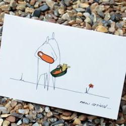 A6 New baby arrival card - orange (Anonymity range)