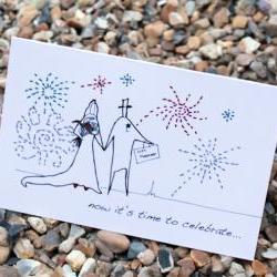 A6 Wedding fireworks card (anonymity range)