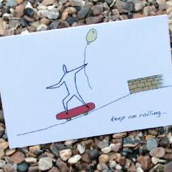 A6 Skateboard birthday card (anonymity range)